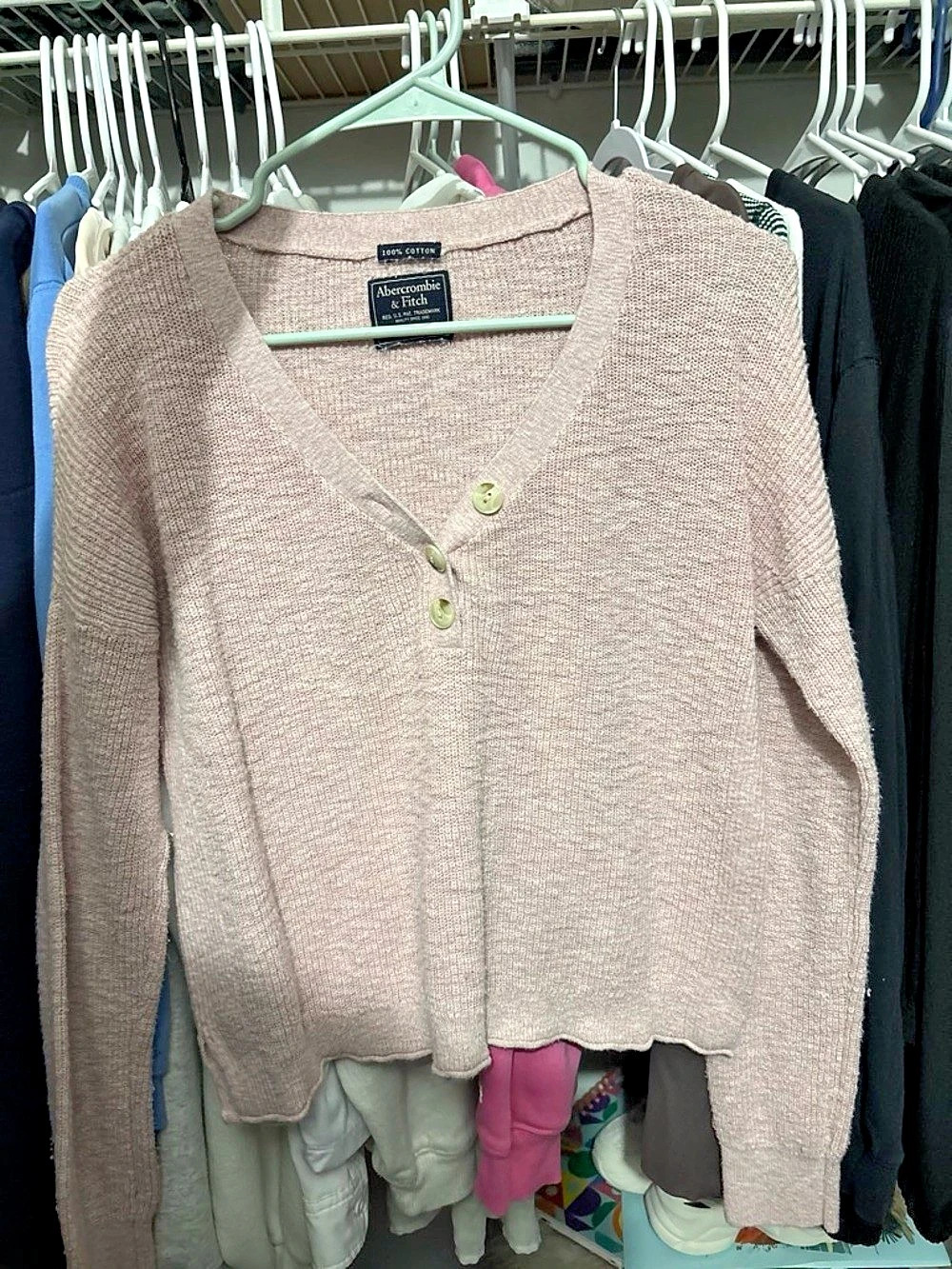 Abercrombie & Fitch Cotton Cardigan in Pink Like New